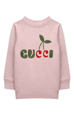 Хлопковый свитшот Gucci. Цвет: розовый