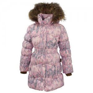 Пальто-пуховик Grace 17930055-73203 73203, light pink pattern, размер 110 Huppa. Цвет: розовый