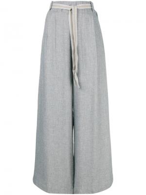 Широкие саржевые брюки Phisique Du Role. Цвет: серый