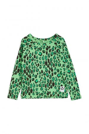 Хлопковая рубашка с длинными рукавами для мальчиков и девочек, зеленый Mini Rodini