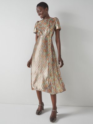 LKBennett Boyd Платье из смешанного шелка, разноцветный L.K.Bennett
