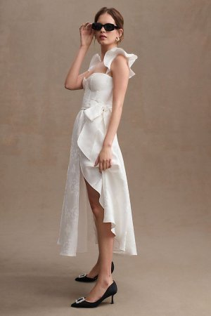 Платье-бюстье Vera с оборками на рукавах, белый V. Chapman