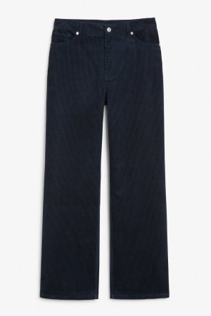 Вельветовые брюки Yoko, темно-синий Monki