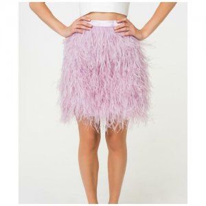 Мини юбка из страусиных перьев SS17-01-0367-FS Розовый 40 T-Skirt. Цвет: розовый