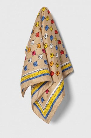 Шелковый нагрудный платок, бежевый Moschino