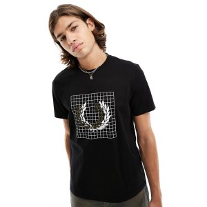 Футболка Perry Laurel Wreath Graphic Logo, черный Fred