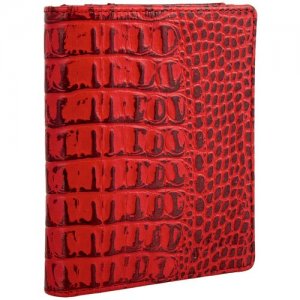 Женское кожаное портмоне с отделением для паспорта 7501 croco red Sergio Belotti. Цвет: красный