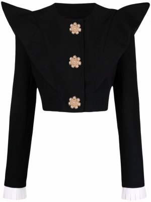 Укороченный пиджак с заостренными плечами Andrew Gn. Цвет: черный