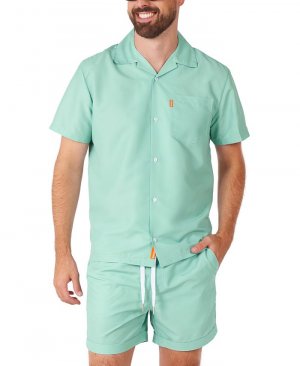 Мужская рубашка Magic Mint с короткими рукавами и усилителем; Комплект шорт, синий Opposuits