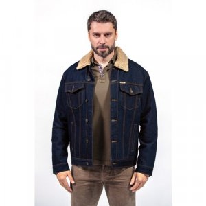 Джинсовая куртка , демисезон/зима, силуэт свободный, утепленная, размер XL, синий Montana. Цвет: синий/темно-синий