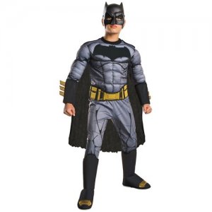 Карнавальный костюм для детей Rubies Бэтмен deluxe с мускулами детский, L (8-10 лет) RUBIE'S. Цвет: черный/серый