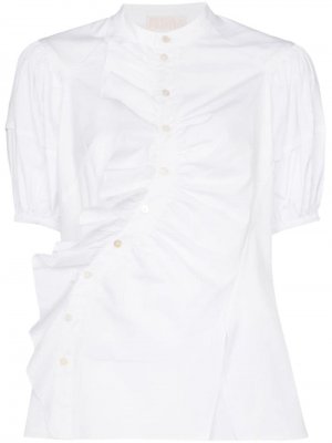 Блузка с оборками и объемными рукавами Peter Pilotto. Цвет: белый