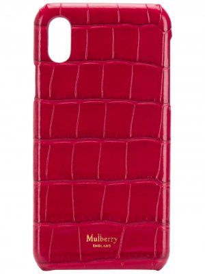 Чехол для iPhone X с тиснением под кожу крокодила Mulberry. Цвет: красный