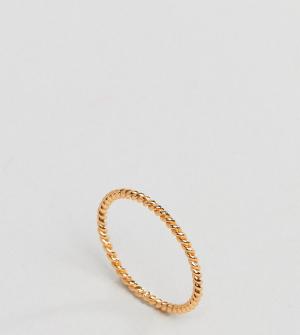Кольцо из позолоченного серебра DesignB London. Цвет: золотой