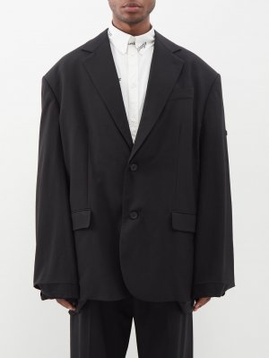 Однобортный пиджак оверсайз из шерсти баратеи , черный Balenciaga