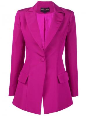 Приталенный пиджак Christian Siriano. Цвет: розовый и фиолетовый