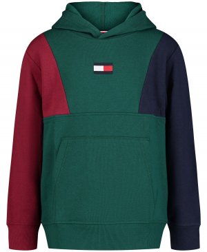 Пуловер с цветными блоками в стиле ретро для больших мальчиков, толстовка капюшоном Tommy Hilfiger