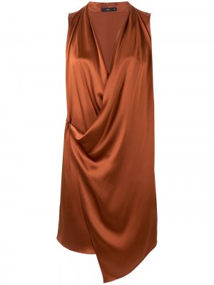 Платье мини асимметричного кроя VOZ. Цвет: коричневый