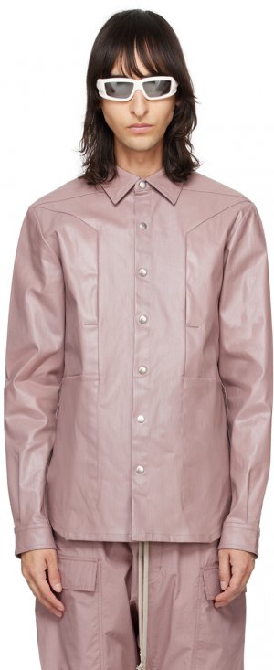 Розовая джинсовая рубашка с туманным карманом Rick Owens