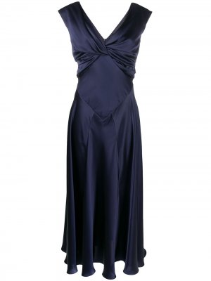 Длинное платье с драпировкой Simone Rocha. Цвет: синий