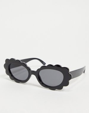 Черные очки с оправой в форме маргариток стиле 90-х из переработанных материалов -Черный ASOS DESIGN