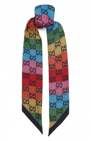 Шелковый шарф-бандо Gucci. Цвет: разноцветный