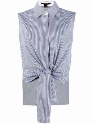 Полосатая рубашка 2000-х годов без рукавов Louis Vuitton. Цвет: синий