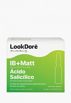 Сыворотка для лица LookDore концентрированная проблемной кожи IB+MATT AMPOULE ANTI-IMPERFECTIONS SALICYLIC, 10 х 2 мл. Цвет: прозрачный