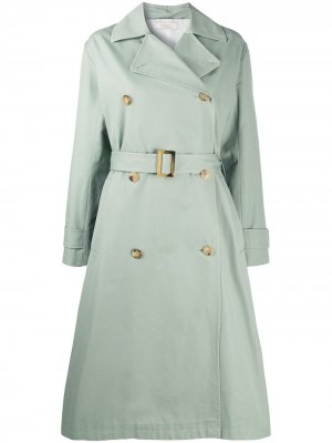 Двубортное пальто с поясом Nina Ricci. Цвет: зеленый