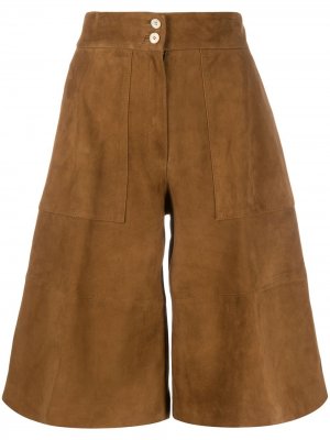 Длинные расклешенные шорты Pt01. Цвет: коричневый
