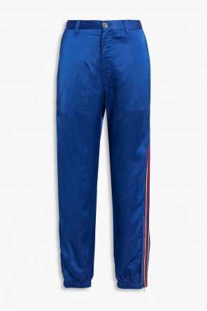 Атласные брюки зауженного кроя в полоску GUCCI, синий Gucci