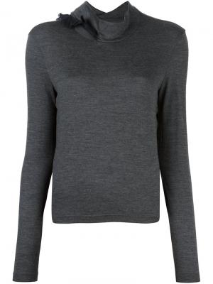 Пуловер с оборками на горловине Kolor. Цвет: серый
