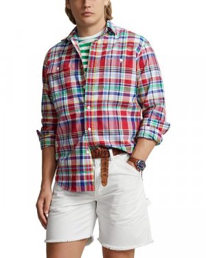 Оксфордская рабочая рубашка классического кроя с длинными рукавами и пуговицами спереди , цвет Multi Polo Ralph Lauren