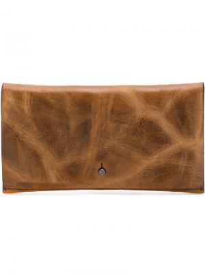 Distressed wallet Rick Owens. Цвет: коричневый