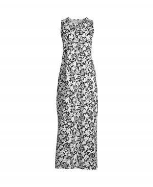 Женское накидочное платье макси без рукавов из хлопкового джерси для миниатюрных размеров Lands' End Lands'