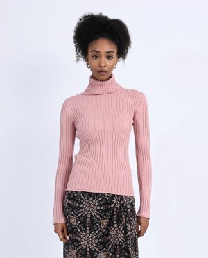 Женский свитер с высоким воротником и длинными рукавами , розовый Molly Bracken. Цвет: розовый