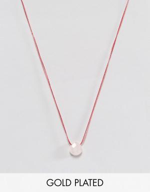 Шелковое ожерелье с розовым кварцем Briolette Dogeared. Цвет: розовый