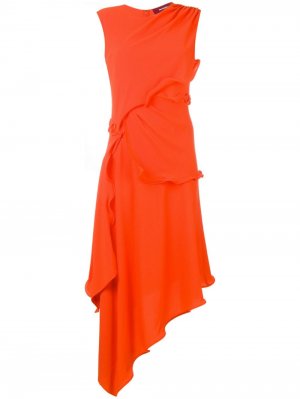 Платье Helena асимметричного кроя с оборками Sies Marjan. Цвет: оранжевый