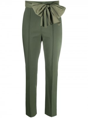 Укороченные брюки с бантом Elisabetta Franchi. Цвет: зеленый