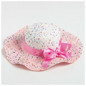 Шляпа , размер 56-58, розовый, белый ELFRIO. Цвет: розовый/белый