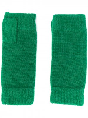 Перчатки-митенки N.Peal. Цвет: зеленый