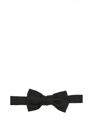Черный шелковый галстук-бабочка с фактурным рисунком Lanvin