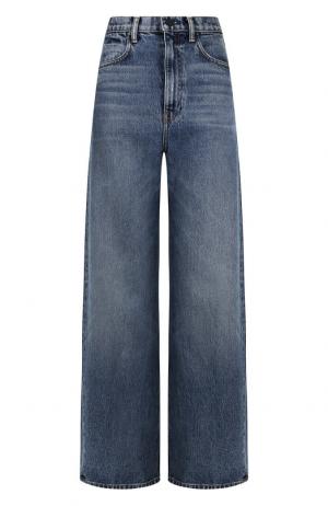 Расклешенные джинсы с потертостями Denim X Alexander Wang. Цвет: синий