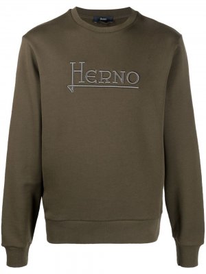 Толстовка с вышитым логотипом Herno. Цвет: зеленый