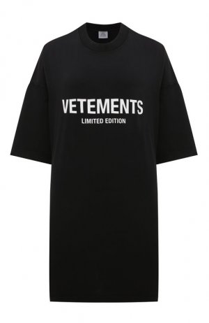 Хлопковая футболка VETEMENTS. Цвет: чёрный