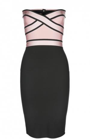 Облегающее платье-бюстье с контрастным лифом Herve L.Leroux. Цвет: светло-розовый