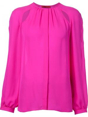 Блузка с вырезами Tamara Mellon. Цвет: розовый и фиолетовый