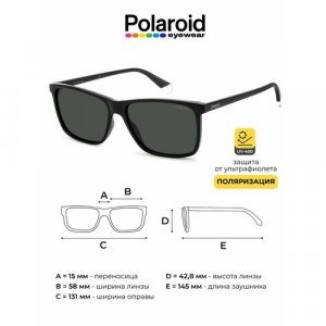 Солнцезащитные очки  PLD 4137/S 807 M9 M9, черный Polaroid. Цвет: черный