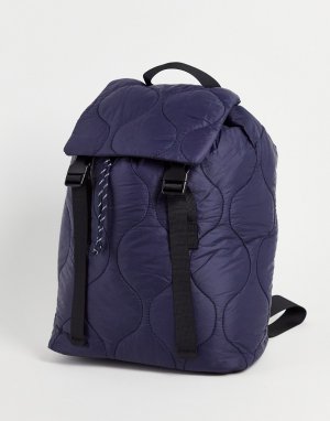 Темно-синий нейлоновый стеганый рюкзак SVNX