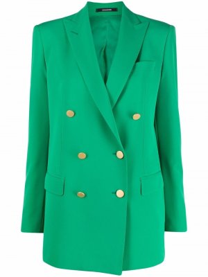 Double-breasted buttoned-up blazer Tagliatore. Цвет: зеленый